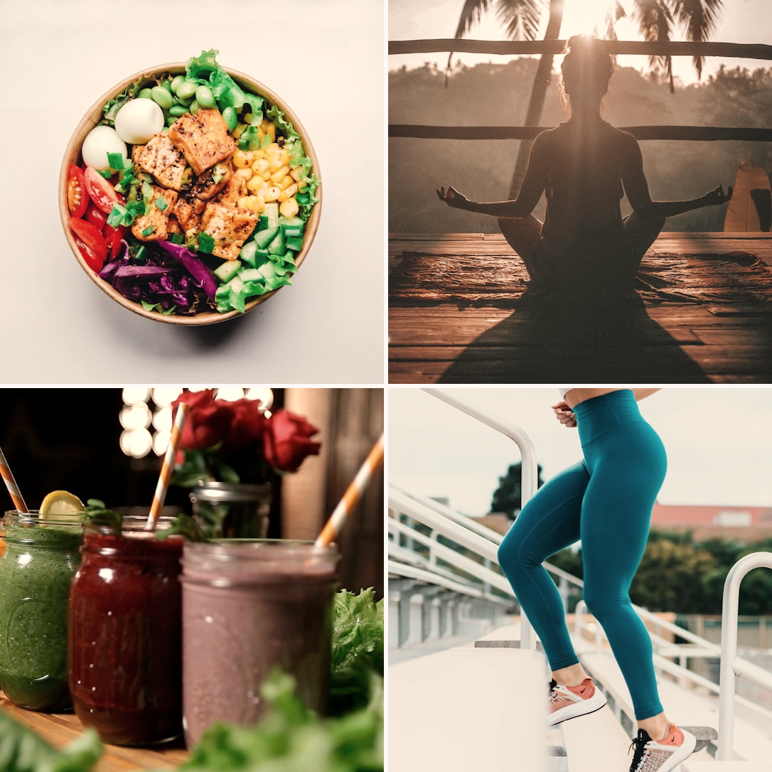 Meditación, deporte y alimentación saludable